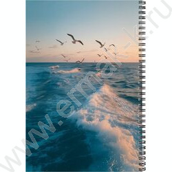 Тетрадь  96л А4 клетка/спираль "Чайки над морем" /твин-лак/ NEW | Фото 3