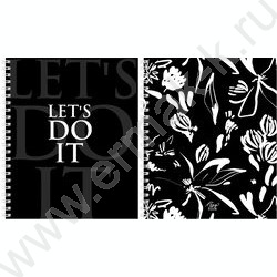 Тетрадь  48л клетка/спираль "В чёрно-белом стиле" /мат.лам/ ассорти NEW | Фото 1