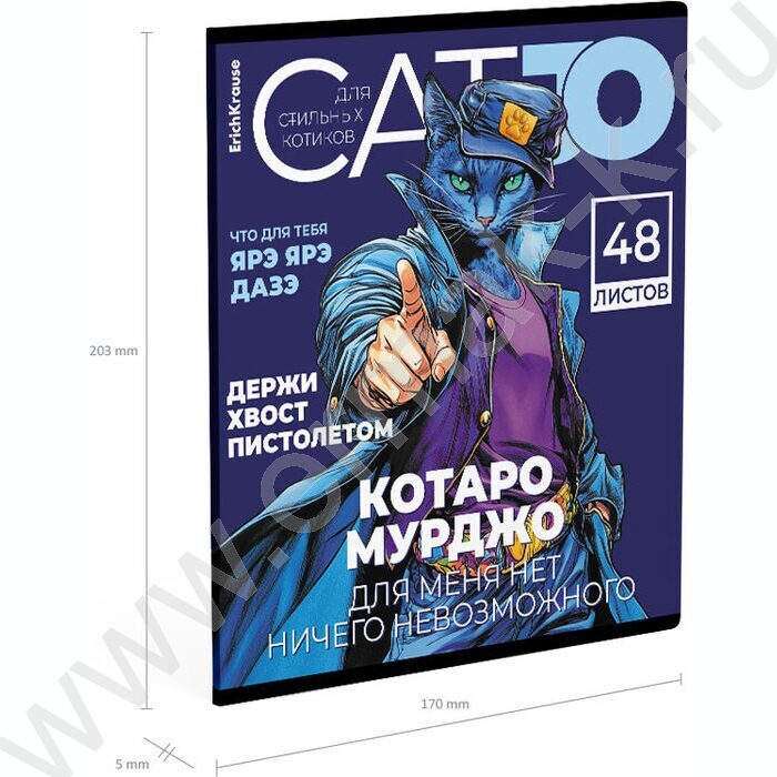 Тетрадь  48л клетка "CatJo" /глянц.лам. /ассорти | Фото 8
