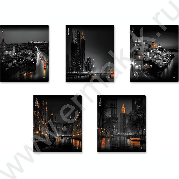 Тетрадь  48л клетка "Urban Lights" /глянц.лам. /ассорти | Фото 1