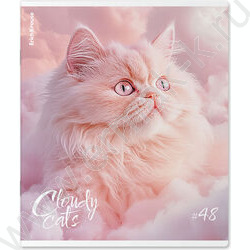 Тетрадь  48л клетка "Cloudy Cats" /мат.лам. /ассорти NEW | Фото 4