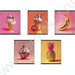 Тетрадь  48л клетка "Glow Food" /мат.лам. + выбор. УФ-лак /ассорти NEW | Фото 1