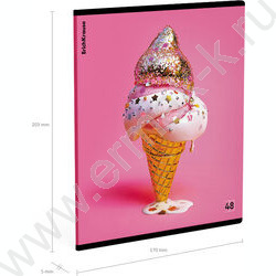 Тетрадь  48л клетка "Glow Food" /мат.лам. + выбор. УФ-лак /ассорти NEW | Фото 8