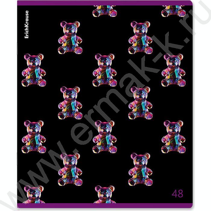 Тетрадь  48л клетка "Jelly Bear" /метал.лам. /ассорти | Фото 2