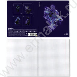 Тетрадь  48л клетка "Indigo" /лам. soft-touch + выбор. УФ-лак /ассорти NEW | Фото 7