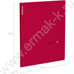 Тетрадь  48л клетка "Simple Color" /лам. soft-touch + выбор. УФ-лак /красный NEW | Фото 3