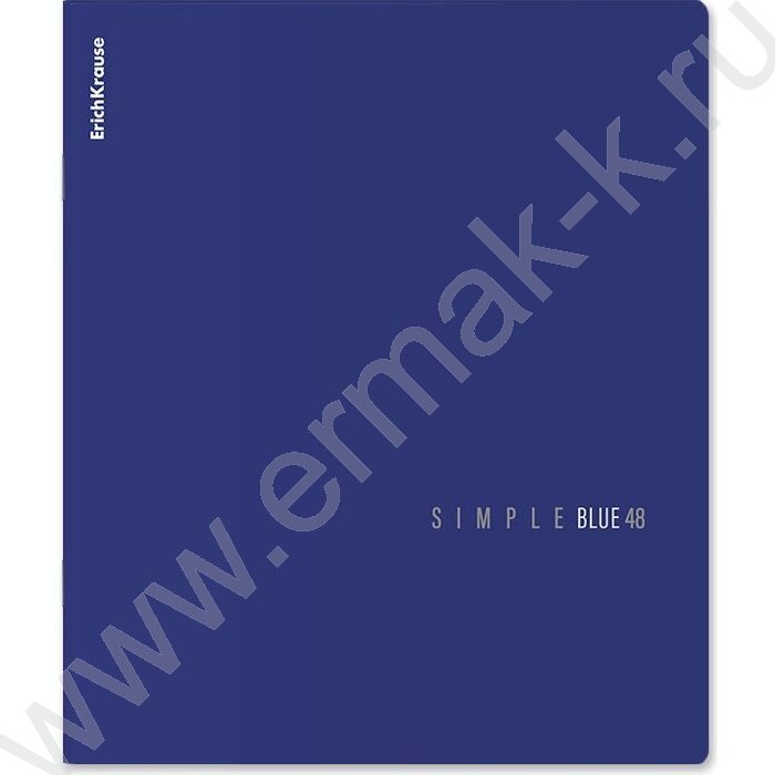 Тетрадь  48л клетка "Simple Color" /лам. soft-touch + выбор. УФ-лак /синий | Фото 1