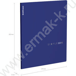 Тетрадь  48л клетка "Simple Color" /лам. soft-touch + выбор. УФ-лак /синий NEW | Фото 3