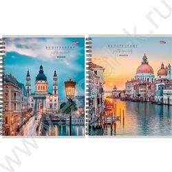 Тетрадь  80л клетка/спираль "Красивые городские виды" ассорти NEW | Фото 1