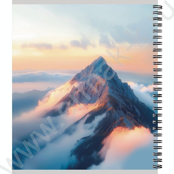 Тетрадь  96л клетка/спираль "Красивые горы-1" ассорти | Фото 3