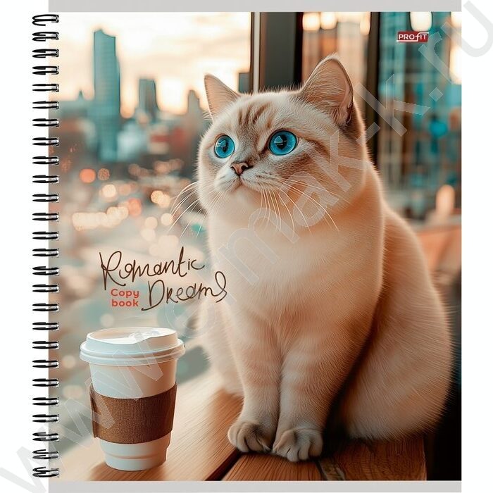 Тетрадь  96л клетка/спираль "Красивые коты" ассорти | Фото 4