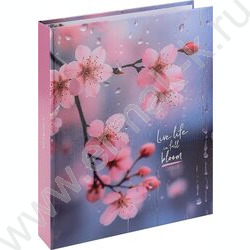 Тетрадь  80л клетка/кольца "Нежная сакура" /глянец/лён NEW | Фото 1