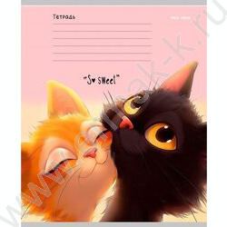 Тетрадь  12л линейка косая дополнительная "Кошачьи мордочки-4" 5видов NEW | Фото 2