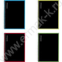 Тетрадь 120л А5 клетка/спираль "Accent" /глянц.лам., тиснен. "лен" NEW | Фото 1