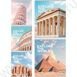 Тетрадь  48л клетка "Мировые шедевры архитектуры" ассорти NEW | Фото 1