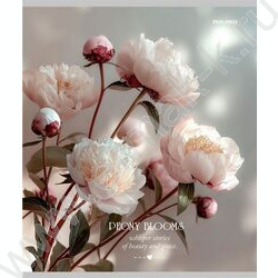 Тетрадь  48л клетка "Нежные пионы-3" ассорти NEW | Фото 3