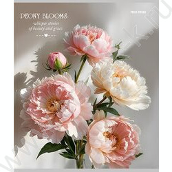 Тетрадь  48л клетка "Нежные пионы-3" ассорти NEW | Фото 5