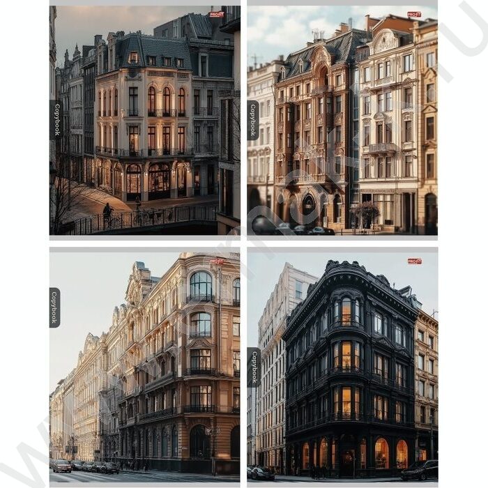 Тетрадь  96л клетка "Городская архитектура-2" ассорти | Фото 1