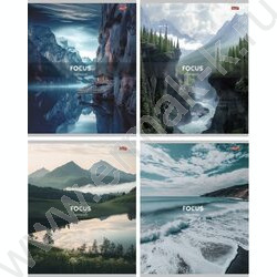 Тетрадь  96л клетка "Горы и вода-1" ассорти NEW | Фото 1