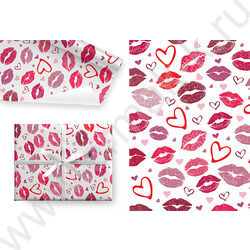 Бумага упаковочная глянцевая 100см*70см Вкус поцелуя/80гр/м2 1л NEW | Фото 1