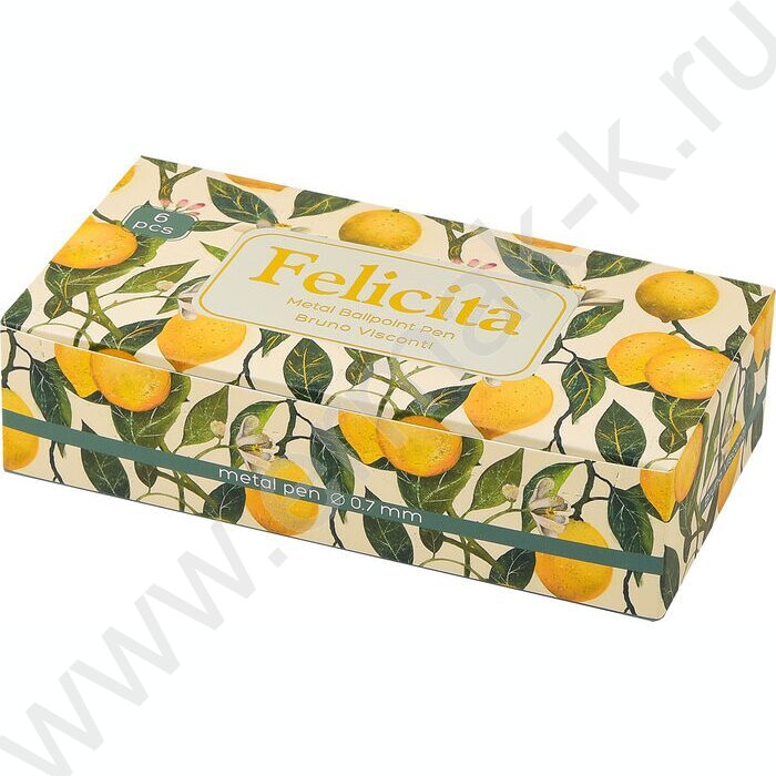 Ручка шар авт Flora.Paradise.Lemons /мет. корп./ цвет чернил синий 0,7мм | Фото 4