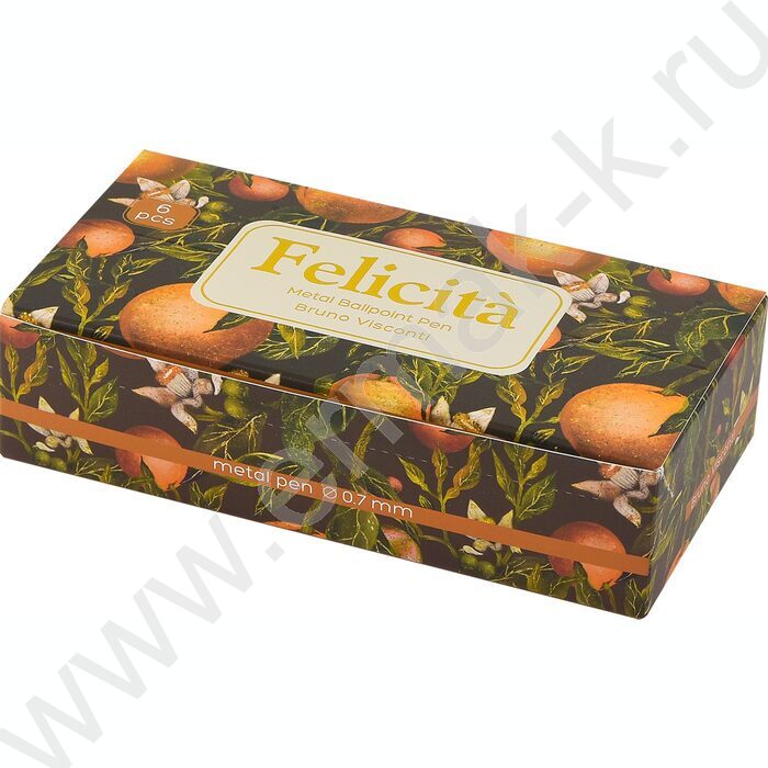 Ручка шар авт Flora.Paradise.Oranges /мет. корп./ цвет чернил синий 0,7мм | Фото 4