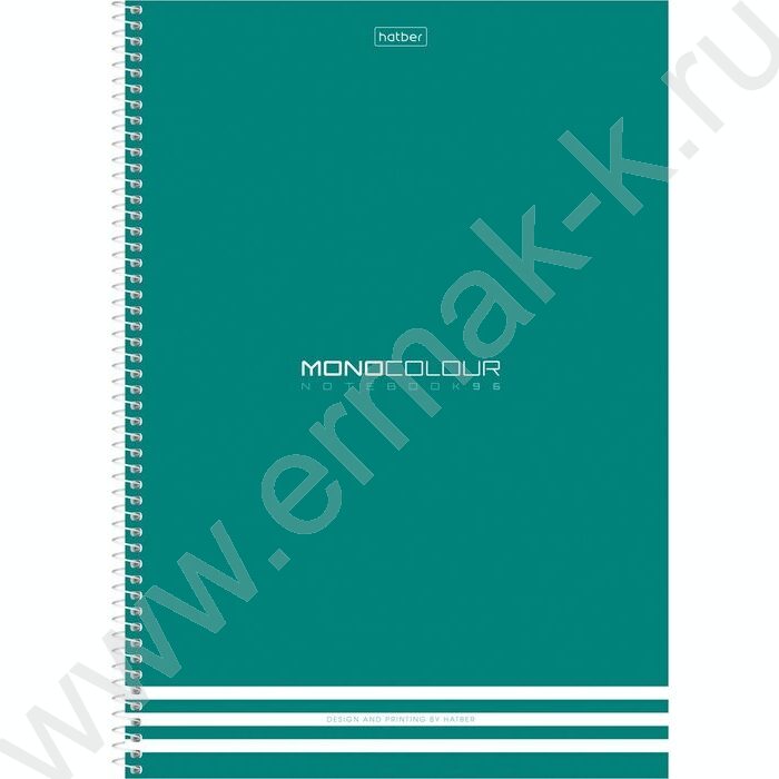 Тетрадь  96л А4 клетка/спираль/перфорация на отрыв "MONOCOLOUR" /мат.ламин.,тиснение/ 2вида | Фото 3