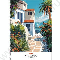 Тетрадь  96л А4 клетка/спираль/перфорация на отрыв "Солнечные кварталы" /тиснение/ 2вида NEW | Фото 2