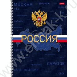 Тетрадь 160л А4 клетка/спираль/тв.обл./многоуров.перфорация "Россия" NEW | Фото 1