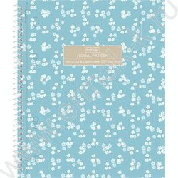 Тетрадь 120л клетка/спираль /3 цв. разделителя, перфорация на отрыв/тв.обл.Soft-touch "Floral" NEW | Фото 1