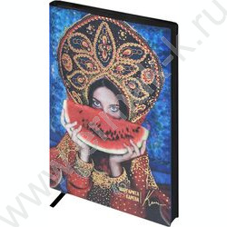 Ежедневник н/дат А5 120л Escalada.#МАРГАРИТА КАРЕВА.Арбуз/мягкий переплёт,иск.кожа "Наппа" NEW | Фото 1