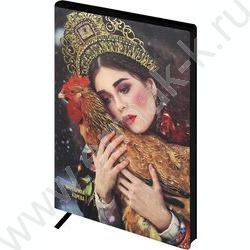 Ежедневник н/дат А5 120л Escalada.#МАРГАРИТА КАРЕВА.Золотой петушок/мягкий переплёт,иск.кожа "На NEW | Фото 2