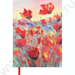 Ежедневник н/дат А6+ 120л Escalada.#ВЛАД КРАВЧУК.Маки/мягкий переплёт,искусственная кожа "Наппа" NEW | Фото 1