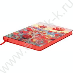 Ежедневник н/дат А6+ 120л Escalada.#ВЛАД КРАВЧУК.Маки/мягкий переплёт,искусственная кожа "Наппа" NEW | Фото 3