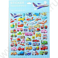 Наклейки декоративные  21*29,5см Машинки ассорти NEW | Фото 1