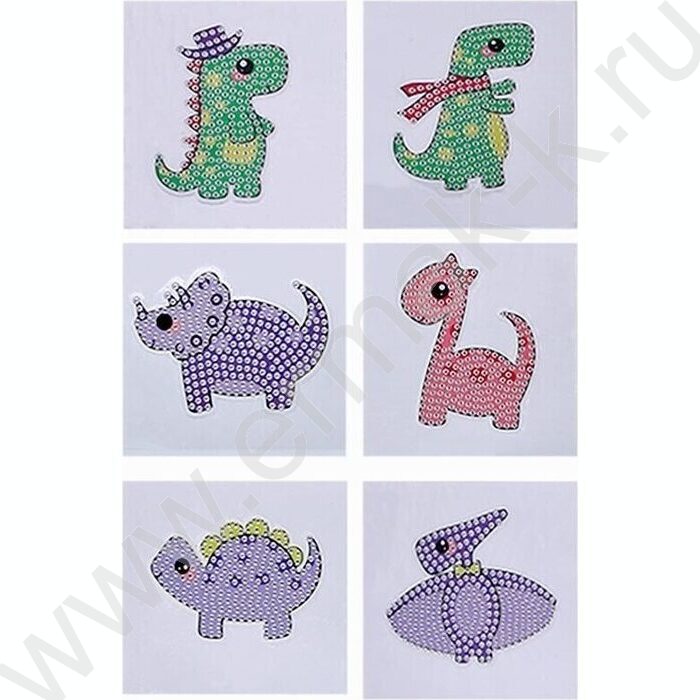 Мозаика алмазная 6,5*8см на стикере, 6шт. в наборе,ОПП-упаковка | Фото 2