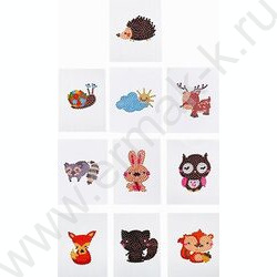 Мозаика алмазная 6,5*8см на стикере, 10шт. в наборе,ОПП-упаковка NEW | Фото 2