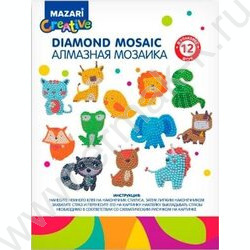 Мозаика алмазная 6,5*8см на стикере, 12шт. в наборе,ОПП-упаковка NEW | Фото 1