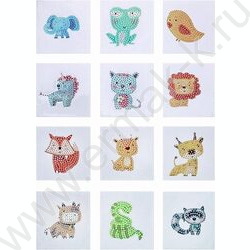 Мозаика алмазная 6,5*8см на стикере, 12шт. в наборе,ОПП-упаковка NEW | Фото 2