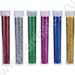 Набор декоративных блесток 12шт 6цв.*4,5г в пластиковых тубах, ОПП-упаковка с европодвесом NEW | Фото 2
