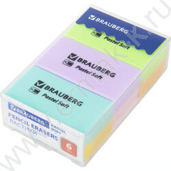 Ластик прямоугольный "PASTEL SOFT" /45*25*10мм, экологичный ПВХ /ассорти NEW | Фото 8