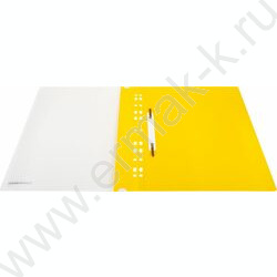 Скоросшиватель пл  140/180 мкм желтый, прозрач. вверхний лист NEW | Фото 3