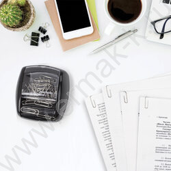 Диспенсер д/скрепок магнитный /30 скрепок, роликовый механизм подачи /черная NEW | Фото 5