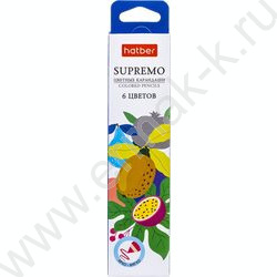 Карандаши   6цв Supremo /мягкий стержень /карт.коробка NEW | Фото 1