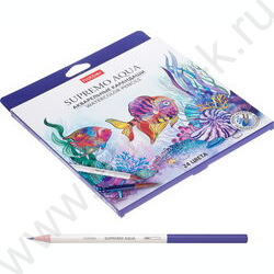 Карандаши акварельные 24цв Supremo aqua /круглый корпус /карт.коробка NEW | Фото 4