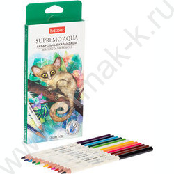 Карандаши акварельные 12цв Supremo aqua /круглый корпус /карт.коробка NEW | Фото 2