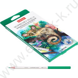 Карандаши акварельные 12цв Supremo aqua /круглый корпус /карт.коробка NEW | Фото 4