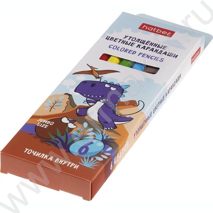 Карандаши   6цв Jumbo /утолщенные /шестигранные /+точилка /карт. кор. | Фото 2