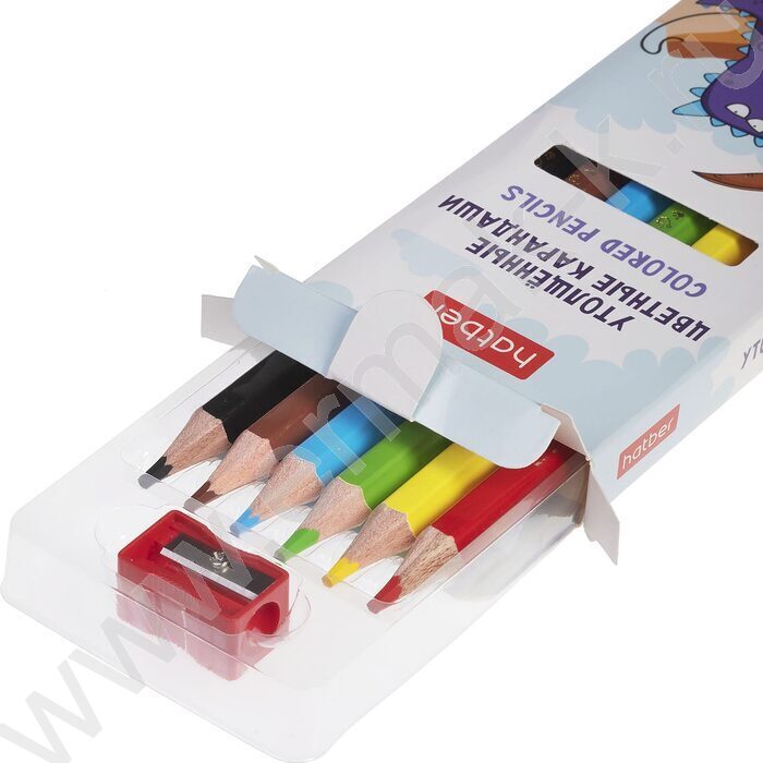 Карандаши   6цв Jumbo /утолщенные /шестигранные /+точилка /карт. кор. | Фото 3