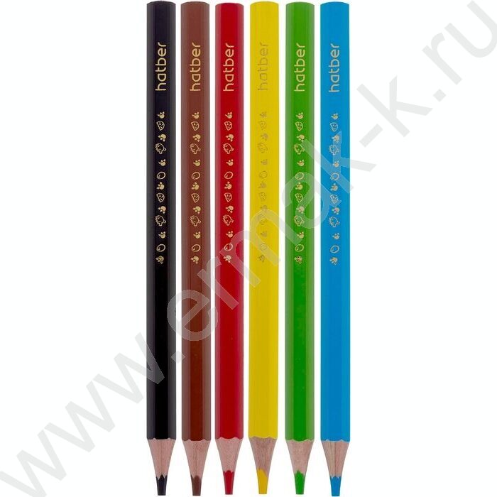 Карандаши   6цв Jumbo /утолщенные /шестигранные /+точилка /карт. кор. | Фото 4